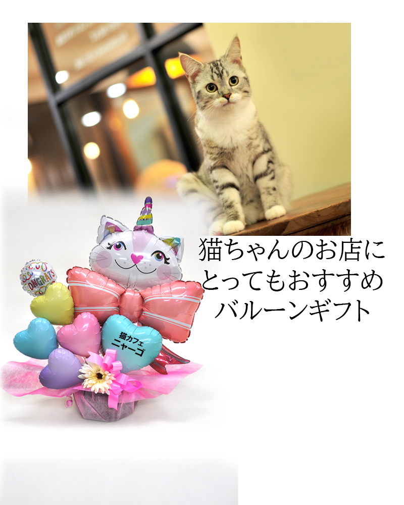 送料無料オリジナルバルーンギフト ねこ派さん ニャンギフト